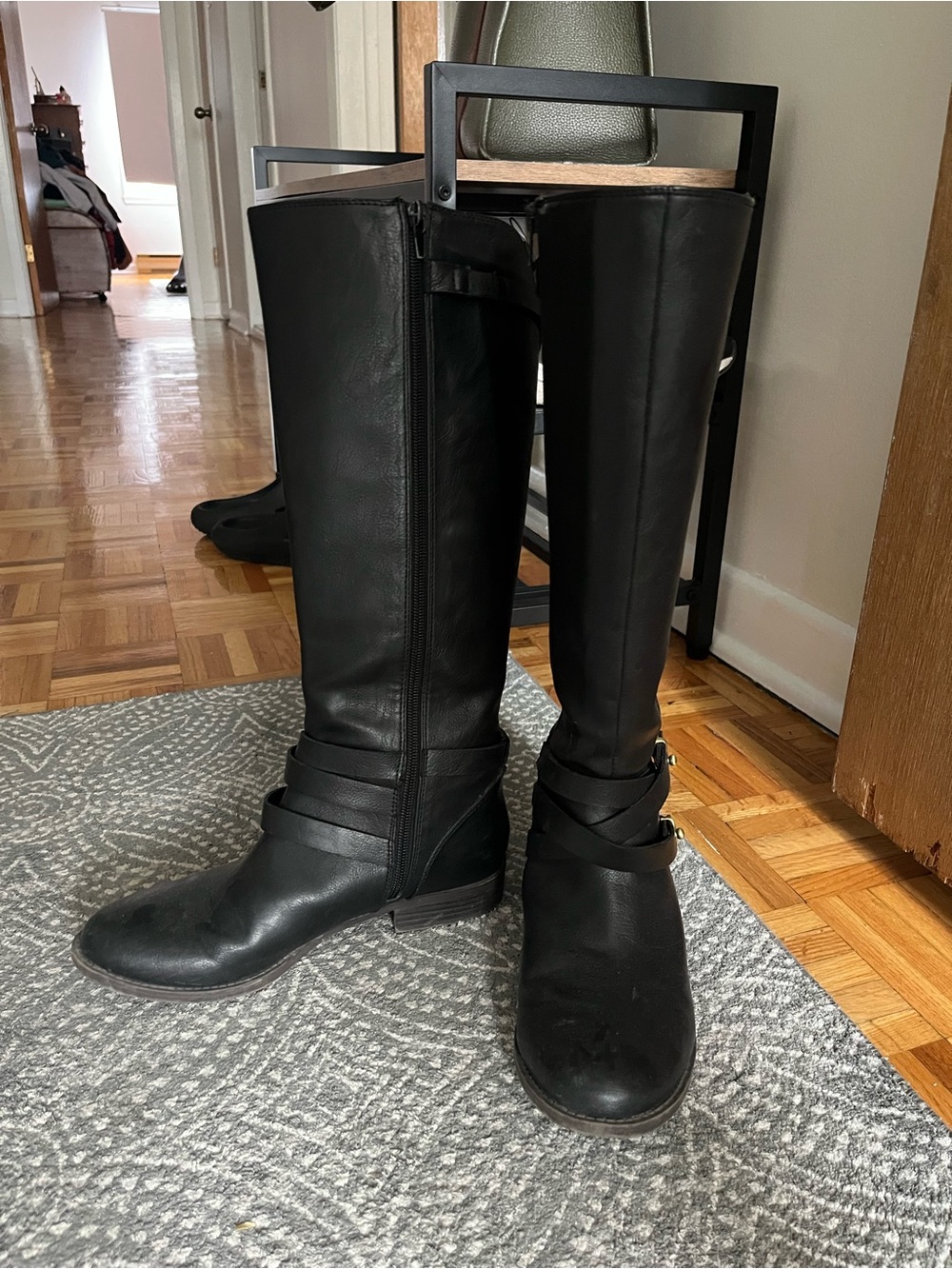Fergalicious Black Tall Leather Heeled Riding Boots